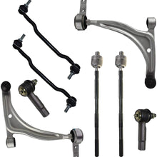 TRIL GEAR Complete 8pc Both (2) Front Lower Control Arm & Ball Joints, Inner & Outer Tie Rod Ends, Stabilizer Sway Bar Links fit for 2002-2006 Altima - [04-08 Maxima]