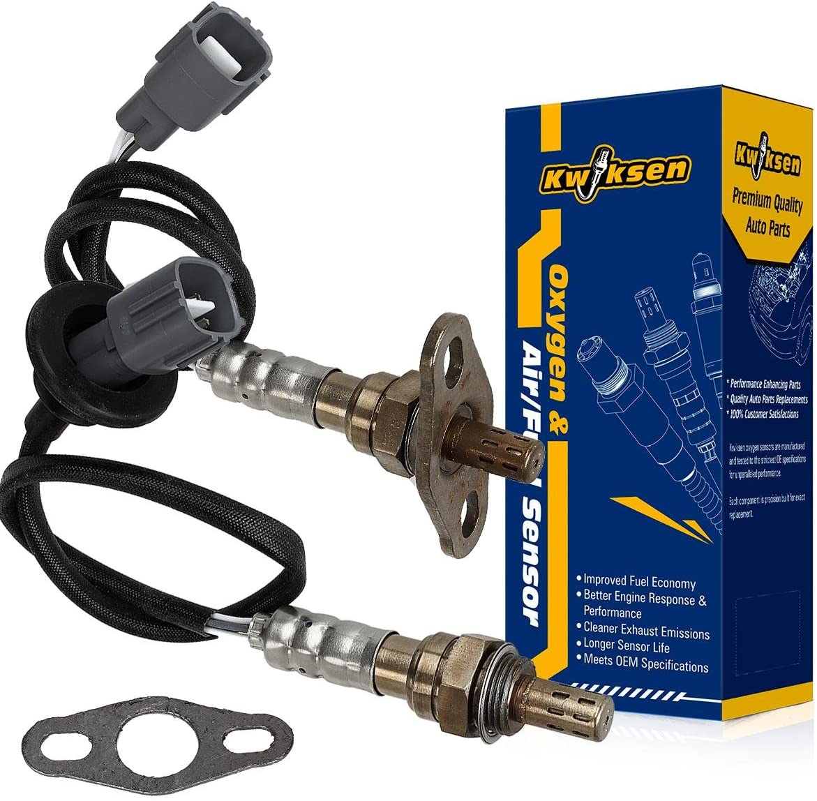 Kwiksen 2pcs Oxygen O2 Sensor 234-4061 234-4205 Upstream&Downstream Replacement for Toyota Corolla CE/LE 1.8L 1998 1999 2000 2001 2002/Toyota Corolla 1998 1999 2000/Chevy Prizm Base 1998-2002