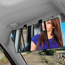Car Folding Visor Vanity Mirror-Zone Tech Makeup Travel-Cosmetic Tri -Fold Universal Auto Mirror