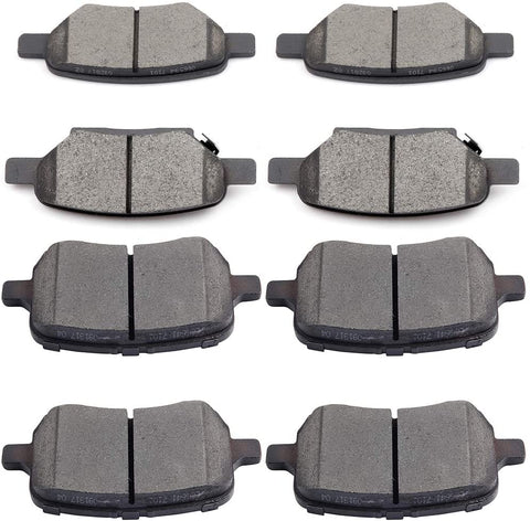 SCITOO Ceramic Front Rear Disc Brake Pad Set fit for Chevy Cobalt HHR Malibu, 2007-2008 Pontiac G5, 2005-2010 Pontiac G6, 2006 Pontiac Pursuit, 2007-2009 Saturn Aura, 2004-2007 Saturn Ion