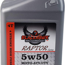Blackhawk Lubricants Raptor 4T 5W50 4 Stroke Ester 100% Full Synthetic High Performance Engine Oil 5W-50 1 Quart (6)