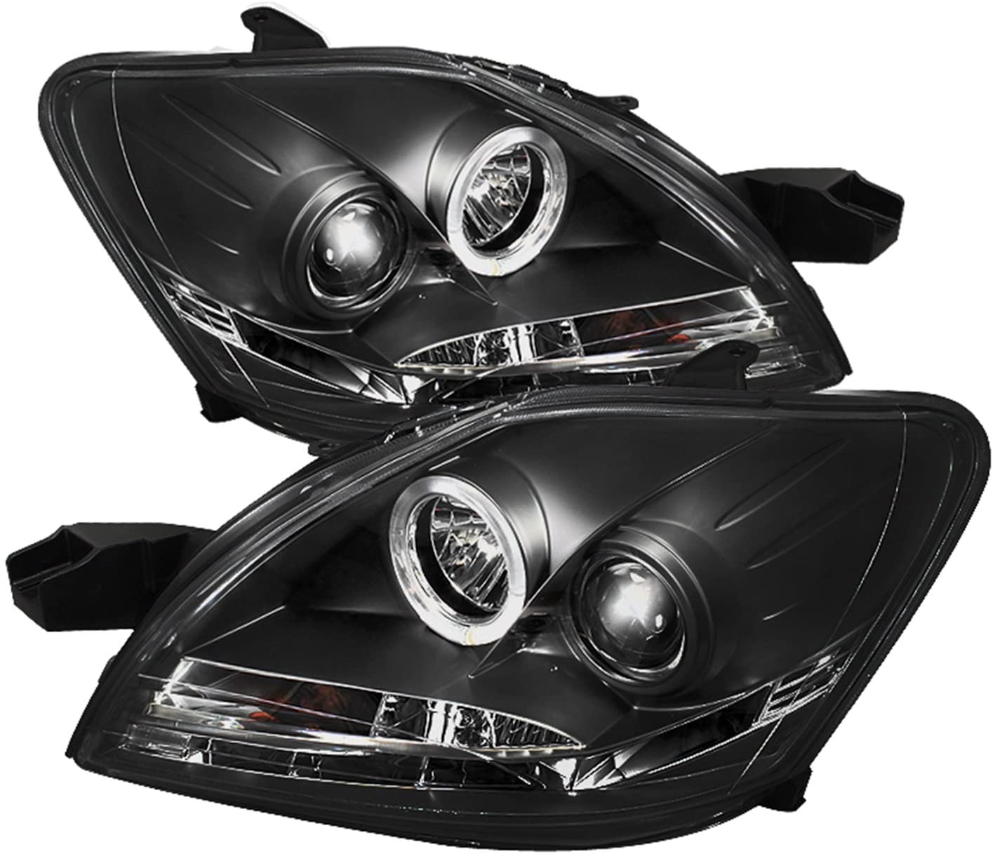 Spyder 5038944 Toyota Yaris 07-11 4Dr Projector Headlights - LED Halo - DRL - Black - High H1 (Included) - Low H1 (Included) (Black)