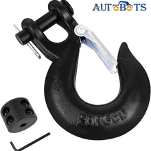 AUTOBOTS Grade 70 Latch Clevis Slip Hook & Winch Cable Hook Stopper Sets with Heavy-Duty Forged Steel 3/8", Included Allen Wrench, Max 35,000 lbs,Gray & Black