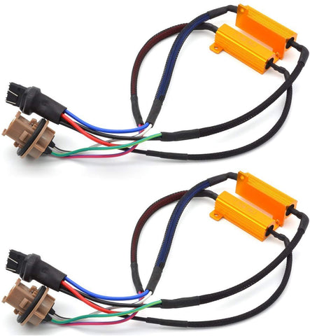 FOORDAY 50W 8ohm 7443 Double Resistors Led Load Resistors Connector for Turn Signal Bulb & DRL Error Free LED Canbus Decoder (2 Pcs)