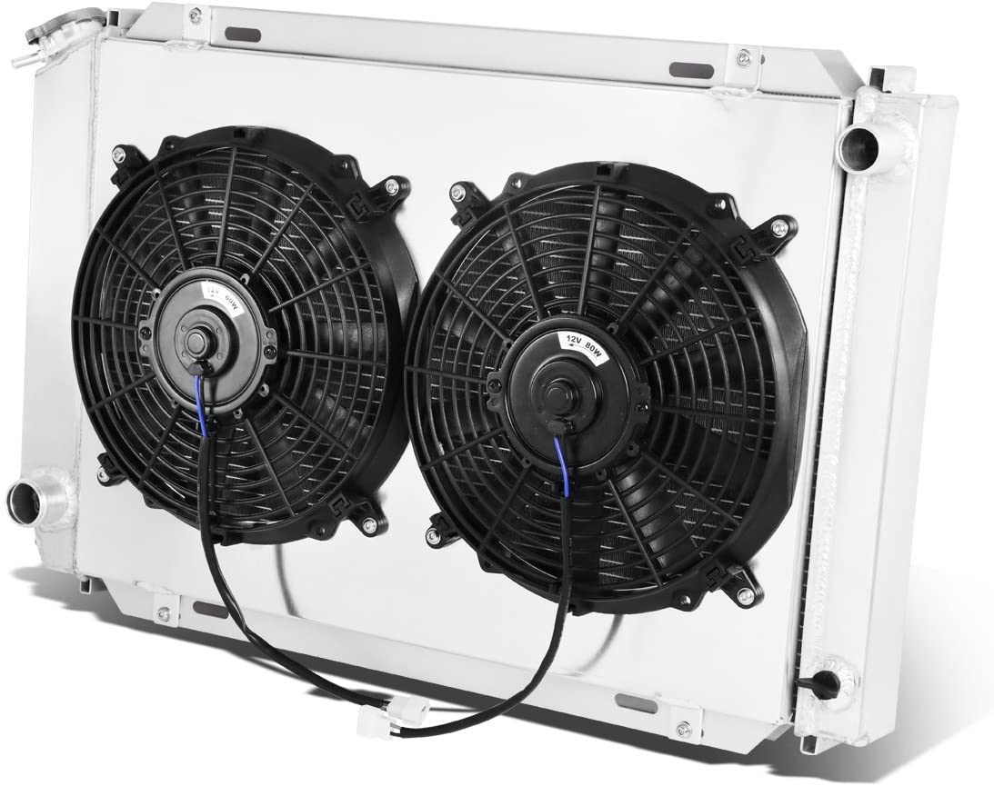Replacement for Ford Mustang/Lincoln Mark VII 3-Row Aluminum Radiator + 12V Fan Shroud