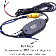 Wireless Video Cable w/Backup Trigger Wire Tx & Rx for RCA Rear View Camera to GPS Navi, Headunit, Monitor LCD Screen 12V