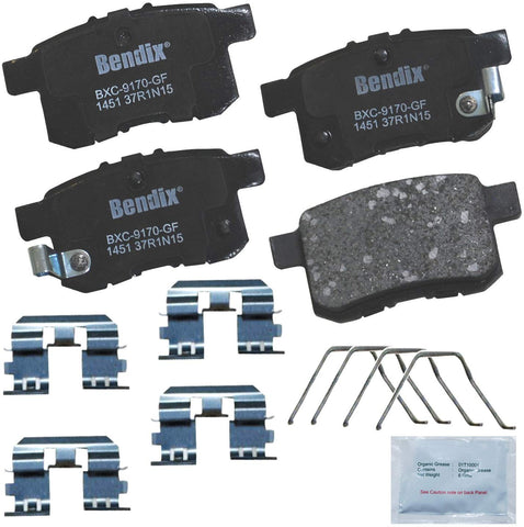 Bendix Premium Copper Free CFC1451 Premium Copper Free Ceramic Brake Pad (with Installation Hardware Rear)