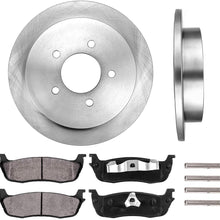 CRK14921 REAR 334.01 mm Premium OE 5 Lug [2] Brake Disc Rotors + [4] Ceramic Brake Pads + Clips