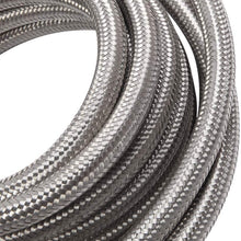 16 Feet 6AN AN6 3/8" Fuel Line Hose Braided Stainless Steel Oil Gas Fuel Hose CPE Synthetic Rubber Line Silver