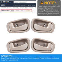 faersi 4Pcs Inside Interior Door Handle Front Rear Driver & Passenger Side for 1998 1999 2000 2001 2002 Toyota Corolla Chevrolet Prizm Manual Lock Beige/Tan