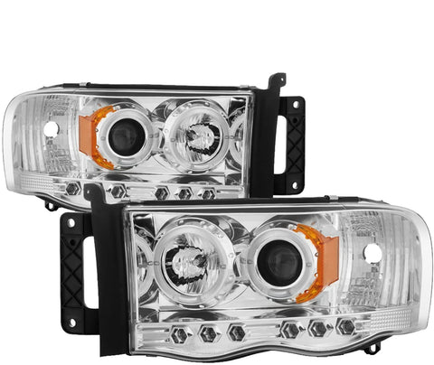 Spyder PRO-YD-DR02-HL-C Dodge Ram Halo LED Chrome Projector Headlights Assembly (Sold in Pairs)