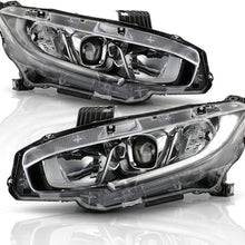 ACANII - For [Halogen Model] 2016-2020 Honda Civic LED DRL Projector Headlights Headlamps Pair Driver & Passenger Side