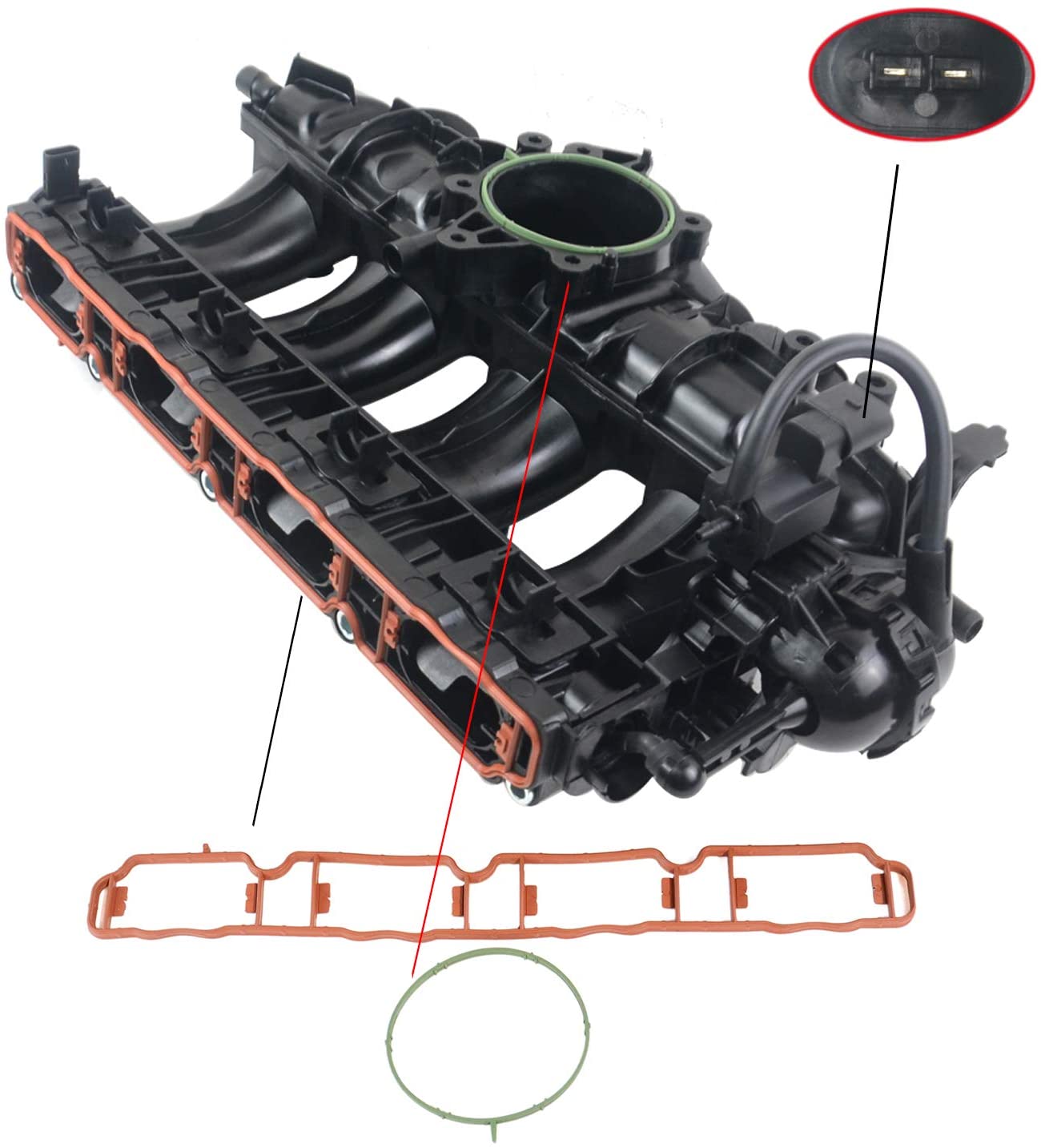 Intake Manifold Compatible with Audi A4 A6 TT VW Golf Jetta 2.0 TFSI AXX, Part# 06F133201P/N 06D133192G NSKE