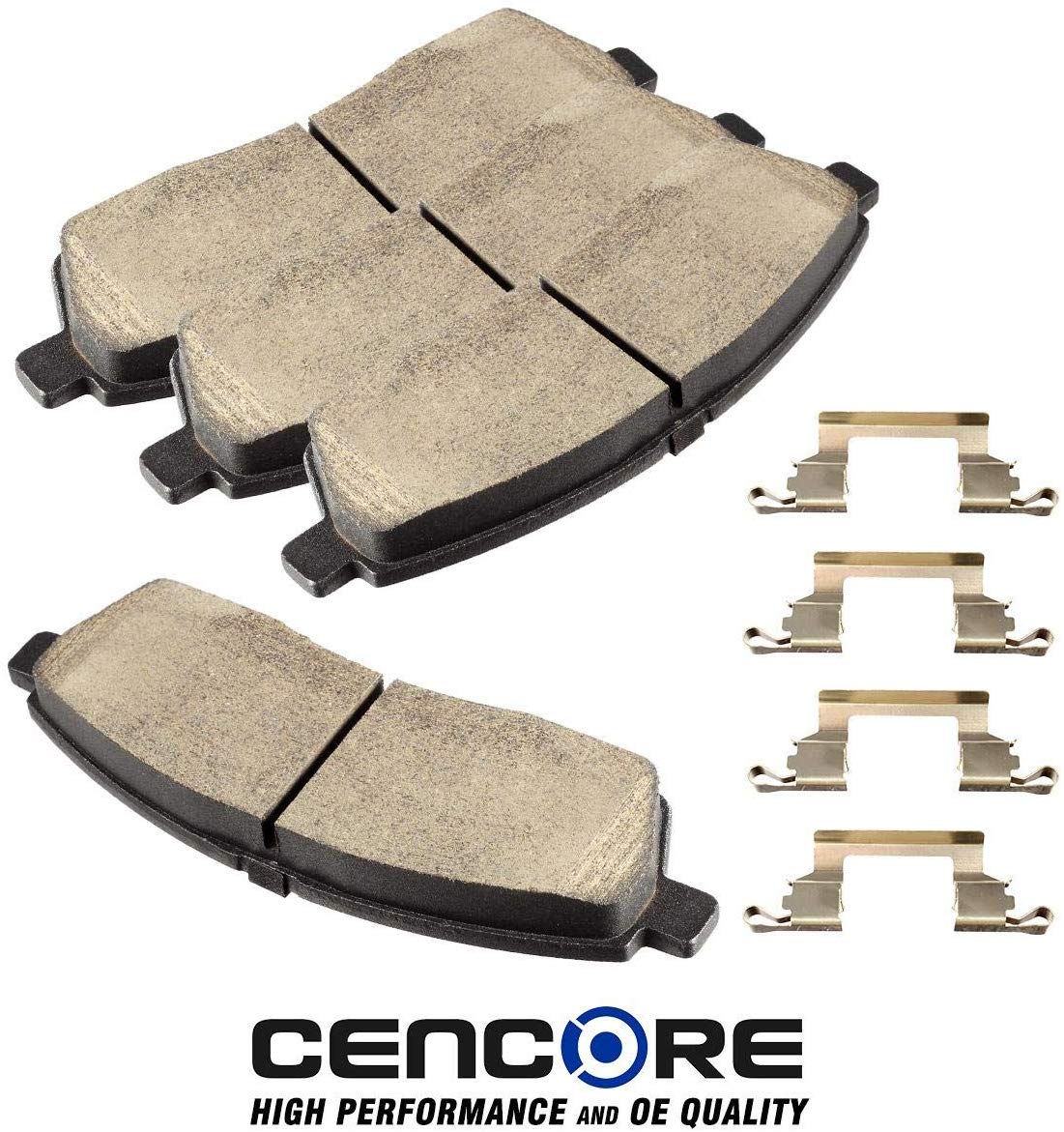 CENCORE Rear Brake Disc Pad Set 4 pcs Ceramic Brake Pads Kits Compatible with Ford Excursion 2000-2005/Ford F-250 1999/Ford F-250 Super Duty 1999-2004/Ford F-350 Super Duty 1999-2004