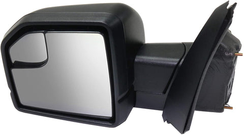 Kool Vue Mirror Compatible with Ford F-150 2015-2018 Driver Side Power Non-Towing Manual Folding Non-Heated with Blind Spot Glass (Raptor To 2-26-2018) All Cab Types Textured Black