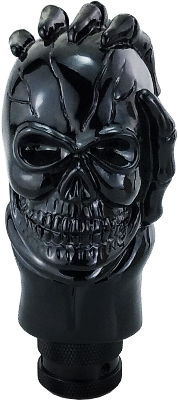 Lunsom Skull Shifter Knob Hand Bone Resin Car Transmission Shifter Stick Handle Head Fit Universal Automatic Manual Vehicle (Black)