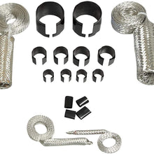 yjracing Stainless Steel Dress Up Hose Engine Cover Kit Radiator Vacuum Oil Fuel Heaterc Black