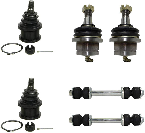 Detroit Axle - 6pc Front Upper and Lower Ball Joints + Sway Bar Links for 1997-2002 Ford Expedition/ F150/ Lincoln Navigator - 2WD Only