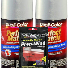 Dupli-Color Titanium (Metallic) Exact-Match Automotive Paint for Toyota Vehicles - 8 oz, Bundles Prep Wipe (3 Items)