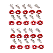 PeakCar Red CNC Billet Aluminum Fender Washer Engine Bay Dress Up Kit (Pack of 20)