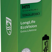 Philips 12362LLECOC1 LongLife EcoVision H11 Headlight Lamp (1 Pack)