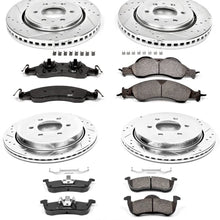 Power Stop K4109 Front & Rear Brake Kit with Drilled/Slotted Brake Rotors and Z23 Evolution Ceramic Brake Pads