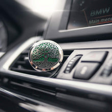 Car Essential Oil Diffuser - 1.5" Magnetic Locket Set with Air Vent Clip - Best for Aromatherapy - Fragrance Air Freshener, Scents Diffusers - Jewelry for Car, Tree of Life
