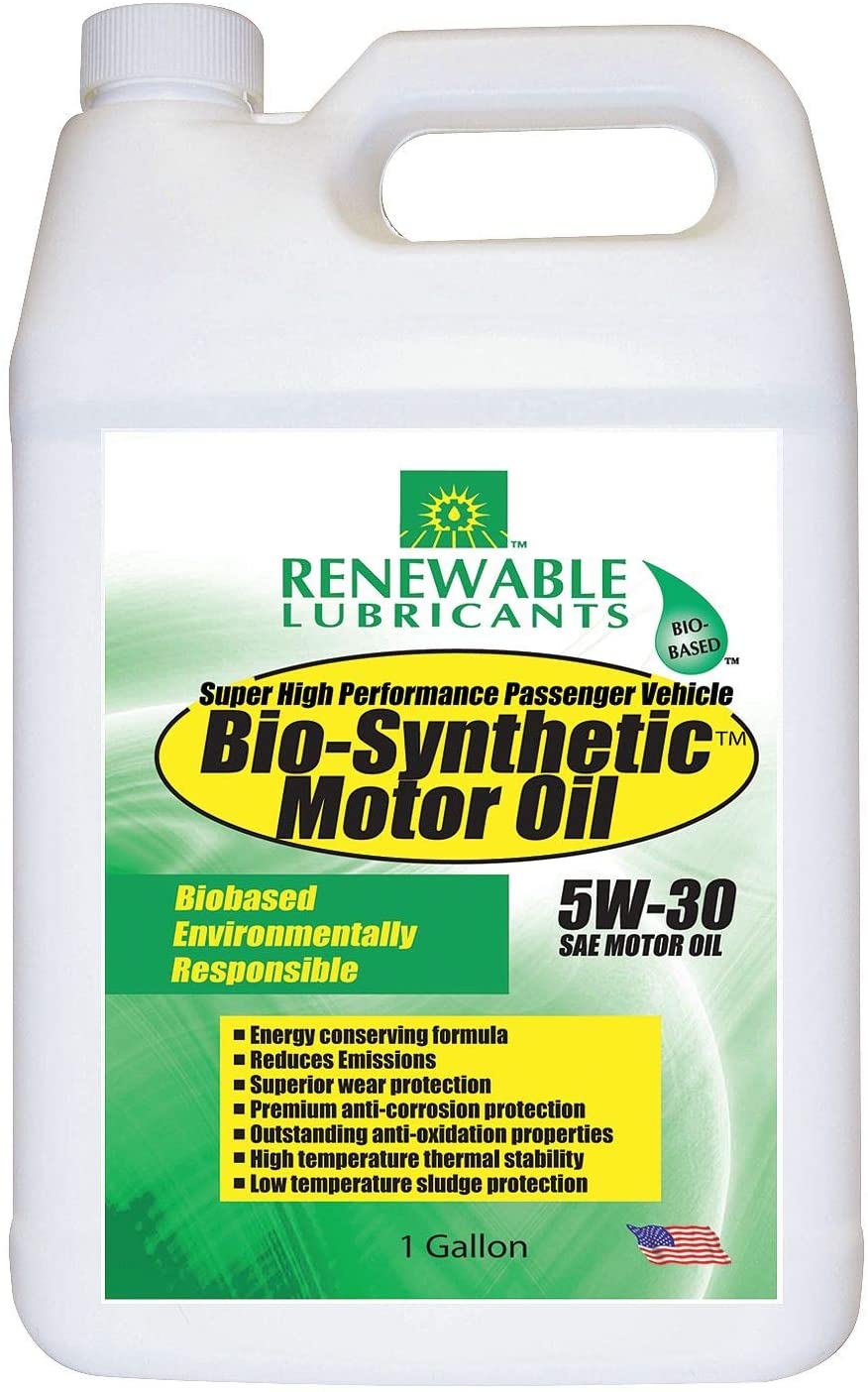 Renewable Lubricants Engine Oil, Bio-Synthetic, 1 Gal., 5W30 - 85123