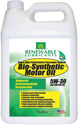 Renewable Lubricants Engine Oil, Bio-Synthetic, 1 Gal., 5W30 - 85123