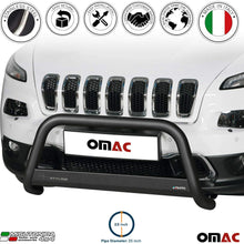 OMAC Auto Accessories Bull Bar | Stainless Steel Front Bumper Protector | Black Grill Guard Fits for Jeep Cherokee 2014-2021