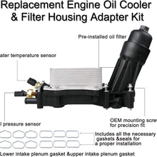 5184294AE Engine Oil Cooler and Oil Filter Housing Adapter Assembly with Gaskets Sensor-Compatible with 2011-2013 3.6L V6 Chrysler 200 300, Dodge Journey, Avenger, Durango, Cherokee, Wrangler, Ram