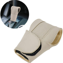 Modengzhe Leather Full Open Type Car Gear Shift Knob Cover Universal Fit Protector Boot, Beige