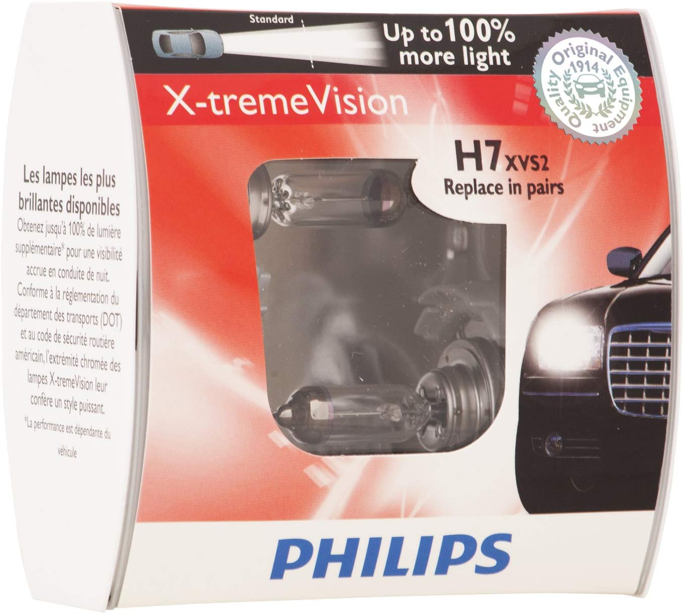 Philips H7 X-tremeVision Upgrade Headlight Bulb (Pack of 2)