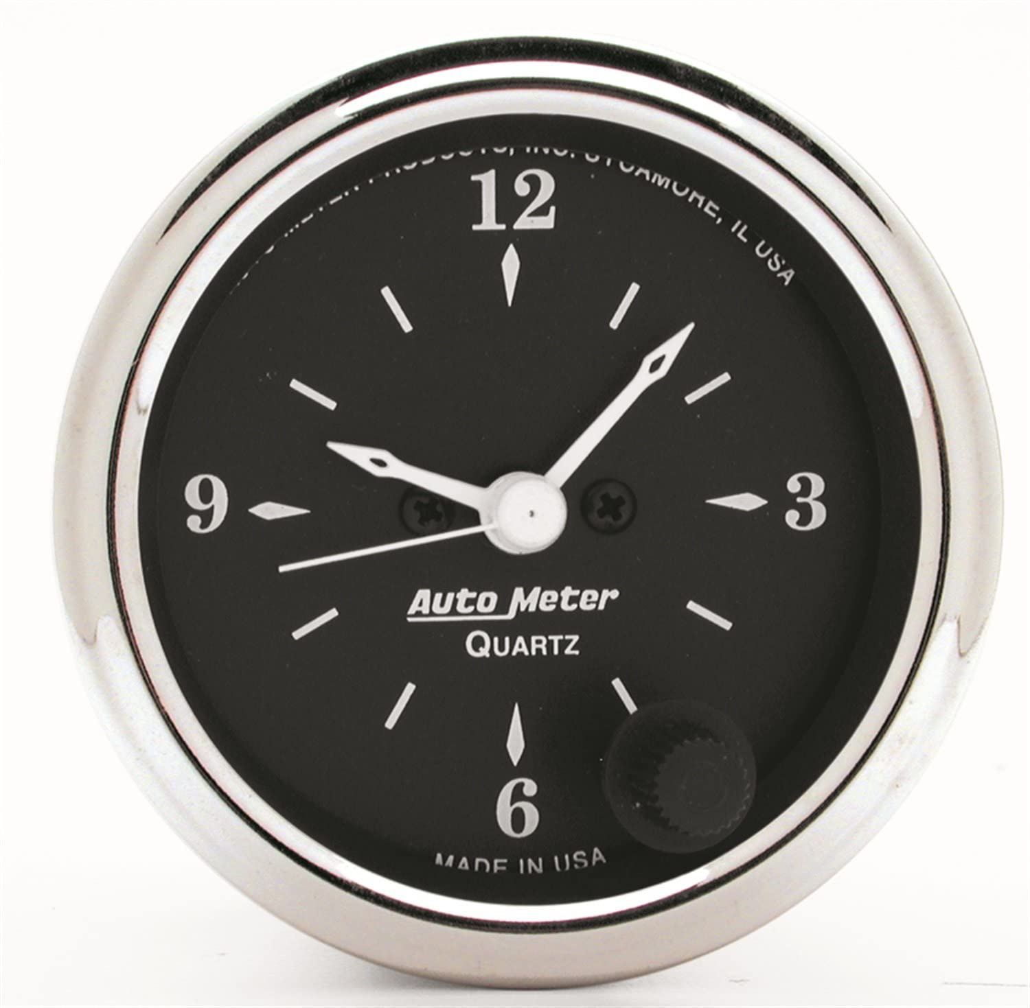 AUTO METER 1785 Old TYME Black Clock, 2.3125 in.