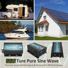 WZRELB 300W 12V DC to 120V AC Pure Sine Wave Solar Power Inverter