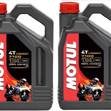 Motul 104092 Set of 2 7100 4T 10W-40 Motor Oil 1-Gallon Bottles