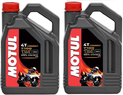 Motul 104092 Set of 2 7100 4T 10W-40 Motor Oil 1-Gallon Bottles