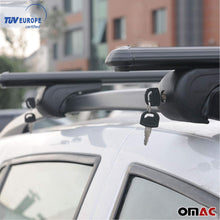 OMAC BOLDBAR Car SUV Black Roof Rack for Bike, Cargo, Luggage - Top Cross Bar Set - 2 Pieces 50" - Adjustable, Features Keyed Locking Mechanism
