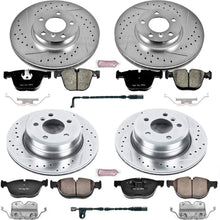 Power Stop K6065 Front & Rear Brake Kit with Drilled/Slotted Brake Rotors and Z23 Evolution Ceramic Brake Pads