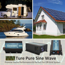 WZRELB 600W 24V 120V Pure Sine Wave Solar Power Inverter with Remote Control Switch