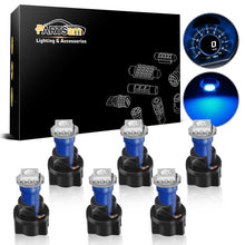 Partsam T5 73 74 Instrument Panel Gauge Cluster Dashboard LED Light Bulbs with Twist Sockets-6Pcs Blue