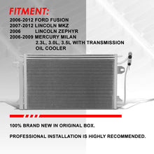 3390 Aluminum A/C Condenser Replacement for Ford Fusion Lincoln Mkz Zephyr Milan 06-12