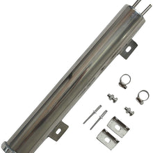 BLACKHORSE-RACING 3" X 9" Radiator Coolant Overflow Puke Tank Polished Stainless Steel 32OZ