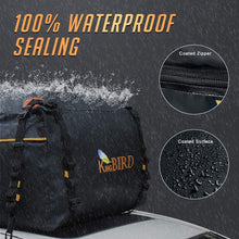 KING BIRD 100% Waterproof Roof Cargo Carrier Bag with Built-in Non-Slip Mat Fits All Vehicles with or Without Rack,15 Cubic Feet