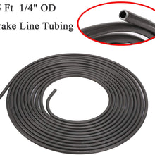Copper Brake Line Hose Tubing Coil Roll- Fuel Line Tube Coil Transmission Line Tube Oil Brake Hose, Clutch Hose, Brake Copper Pipe with fittings (25 Ft 3/16" + 25 Ft 1/4")