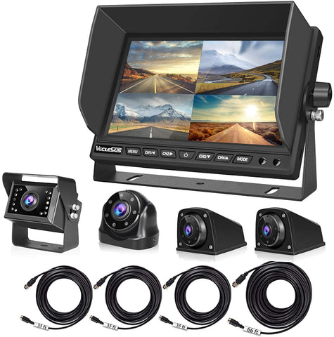 Backup Camera for RV Bus Truck, 4 Car Cameras and 7