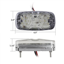 Partsam 5pcs 4" x 2" Rectangle Double Bullseye Red Led Side Marker Clearance Lights Clear Lens 12 Diodes 3 wires Auxiliary Stop Turn Signal Running Brake Tail Lights Dual Modes Waterproof 12V Sealed