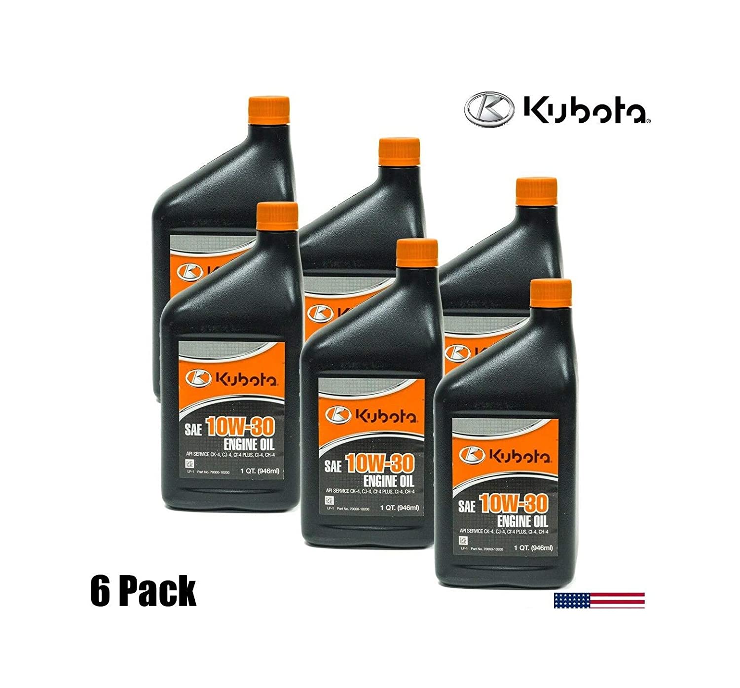 (6-Packs) Genuine OEM Kubоtа SAE 10W-30 Engine Oil 70000-10200