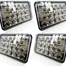 TURBOSII DOT Approved 4X6 LED Headlight Assemblies Hi/Lo Sealed Beam Replace H4651 H4656 Bulb Headlamps for KW Kenworth T600 W900 T800 Truck Peterbilt 379 Chevy S10 Blazer RV Freightliner Semi 4PCS