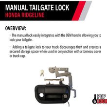 POPNLOCK LLC PL6250 Tailgate Locks Tailgate Handle, Manual - Direct-Fit Black Plastic